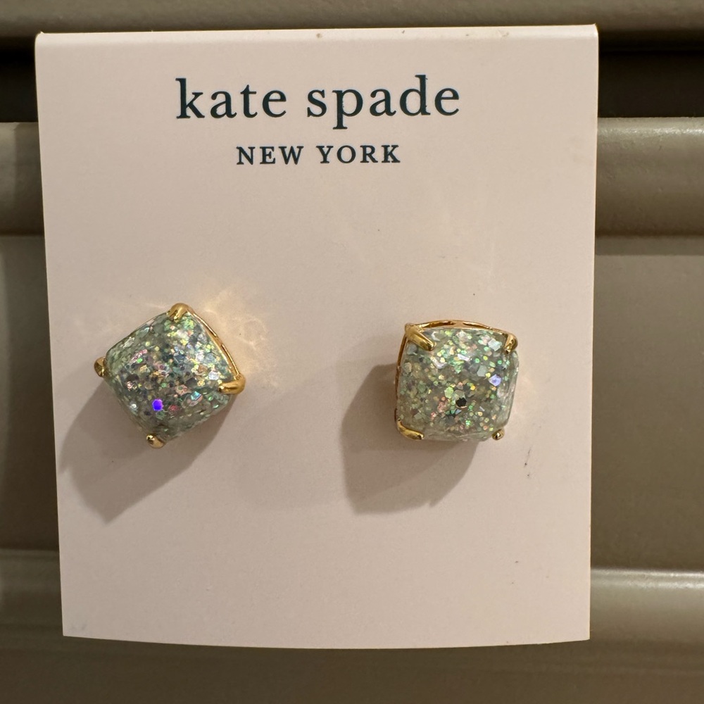 NWT Kate Spade Glitter Stud Earrings Opal